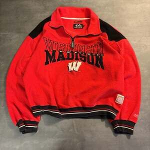 Vintage Mirage Wisconsin Madison Quarter Zip Fleece Pullover Size XL